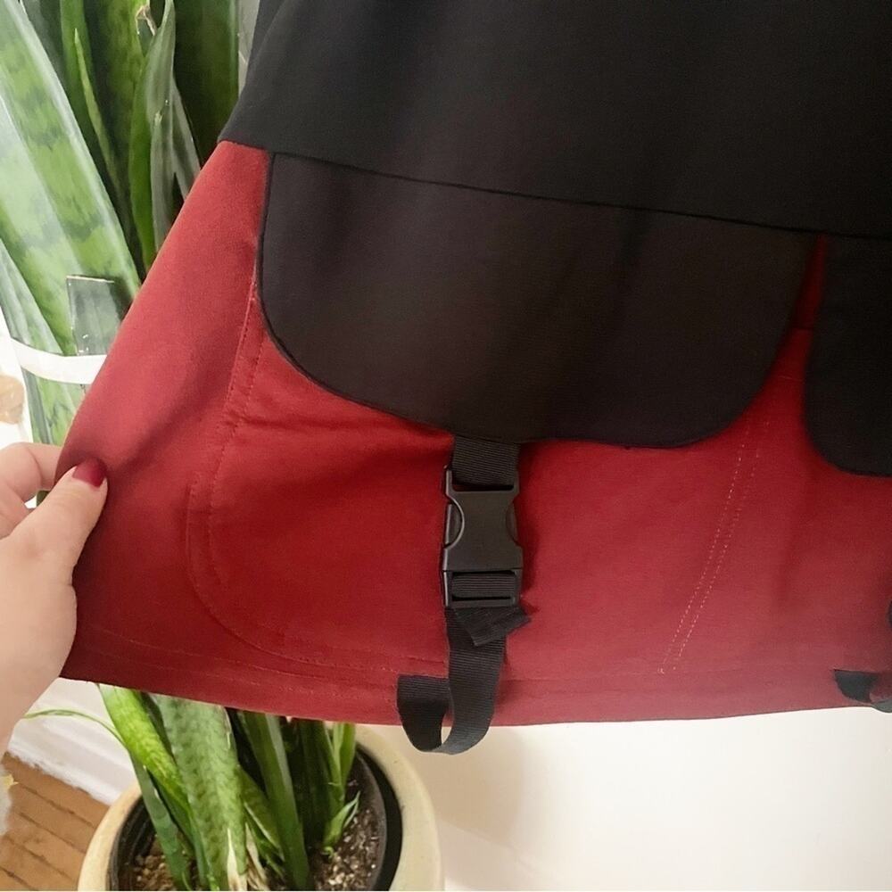 Zara Basic Black Red Color Block Long Sleeve Crew… - image 4